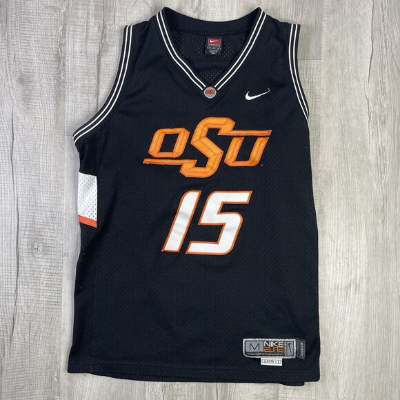 Vintage NIKE Team Issue Oklahoma State OSU Basketball Jersey #15 Size Medium O - Picture 1 of 8
